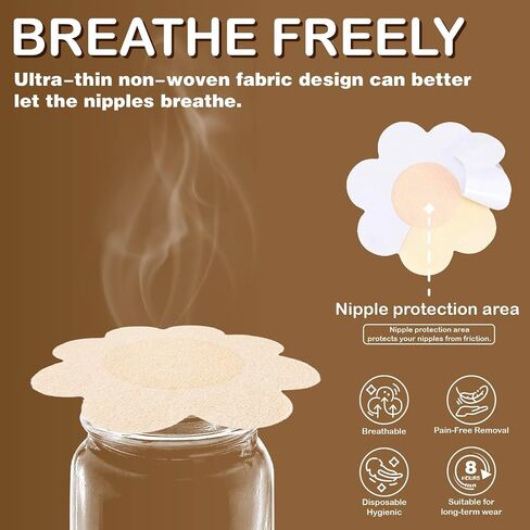 60 Pack Nude Disposable Nipple Covers for Women – Invisible Ultra-Thin Pasties with Soft Adhesive – No Show Boob Covers for Backless & Strapless Clothing in Saudi Arabia
