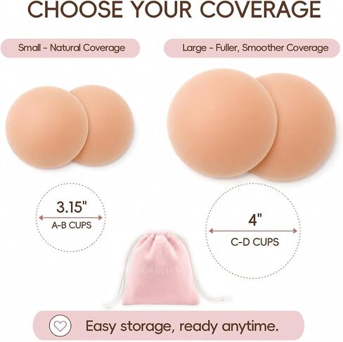 Non-Adhesive Nipple Covers for Women, Reusable Grippy Silicone Pasties, No Show Under Fitted Tops, Waterproof in Kuwait