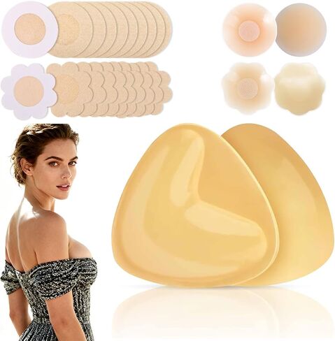 Invisible Push Up Sticky Bra, Reusable Adhesive Nipple Covers Double Sided Bra Pads for Backless Dresses Daily Wear in Saudi Arabia