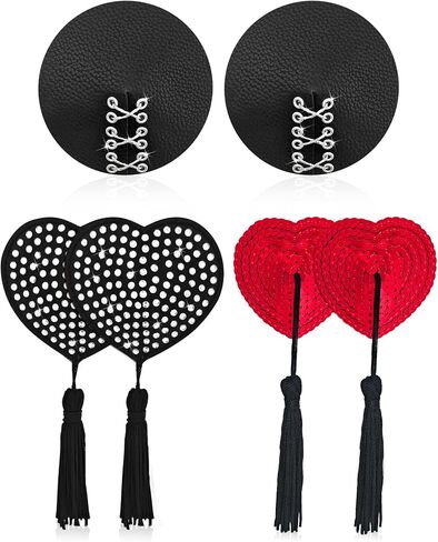 CICKEE Nipple Pasties Sexy with Tassels Breast Stickers Nipple Covers Boob Covering Fun Cute Sequin Pasty in Saudi Arabia