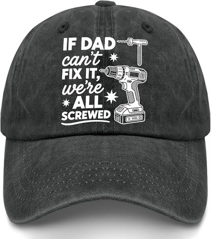 If Dad Can't Fix It We're Totally Screwed Hats for Mens Aesthetic Washed in Saudi Arabia