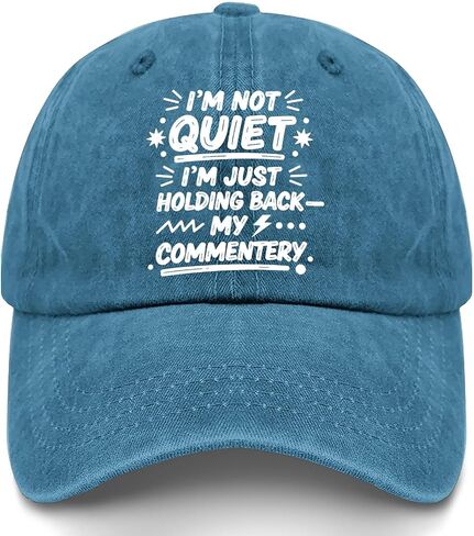 I'm Not quiets I'm Just Holding Back My Commentary Hats for Mens Cool Washed in Saudi Arabia