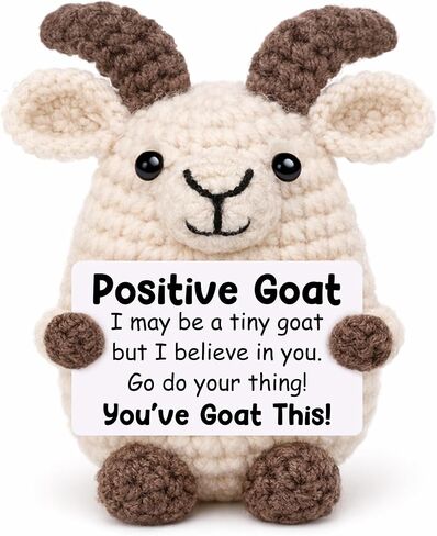 Positive Crochet Animal Goat Birthday Back to School Gifts for Student Teen Girl Boy Fathers Day Men Gifts for Son Christmas Positive Inspirational Support Gift for Women Men Teacher Friend Coworker in Saudi Arabia