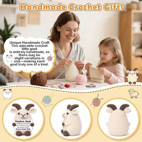 Positive Crochet Animal Goat Birthday Back to School Gifts for Student Teen Girl Boy Fathers Day Men Gifts for Son Christmas Positive Inspirational Support Gift for Women Men Teacher Friend Coworker in Saudi Arabia
