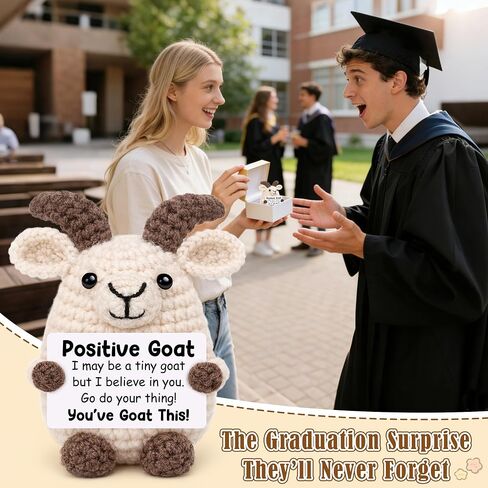 Positive Crochet Animal Goat Birthday Back to School Gifts for Student Teen Girl Boy Fathers Day Men Gifts for Son Christmas Positive Inspirational Support Gift for Women Men Teacher Friend Coworker in Saudi Arabia