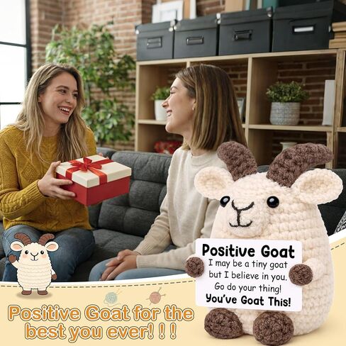 Positive Crochet Animal Goat Birthday Back to School Gifts for Student Teen Girl Boy Fathers Day Men Gifts for Son Christmas Positive Inspirational Support Gift for Women Men Teacher Friend Coworker in Saudi Arabia