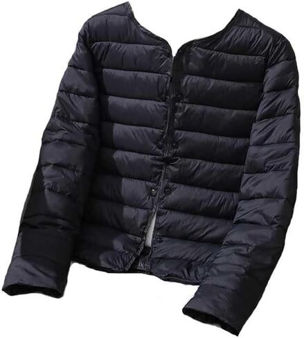 Winter Lightweight Packable Short Down Jacket Women Collarless Puffer Parka Quilted Coat Outerwear in Saudi Arabia