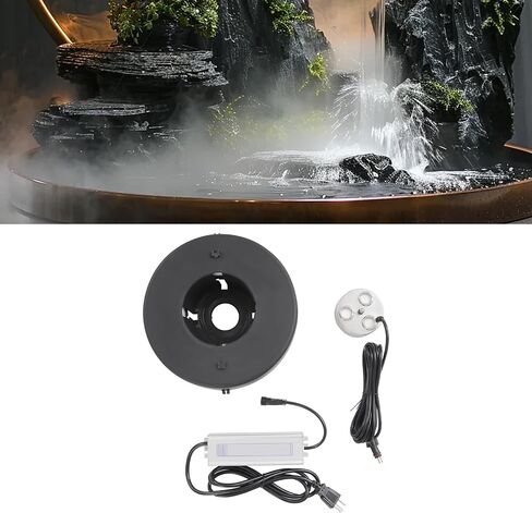 3-Head Mist Maker, Floating Fogger with Waterproof Power Supply & Buoy, US Standard 110V, for Pond, Fountain, Pool, Water Garden Decor, for Home & Garden in Saudi Arabia