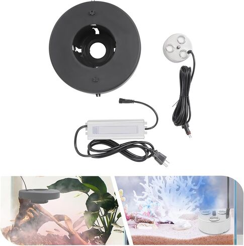3-Head Mist Maker, Floating Fogger with Waterproof Power Supply & Buoy, US Standard 110V, for Pond, Fountain, Pool, Water Garden Decor, for Home & Garden in Saudi Arabia