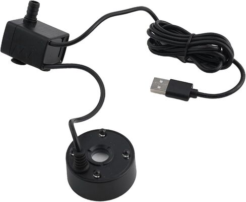 USB Mist Maker Fogger with Colorful Lights for Water Fountain Pond Air Humidifier 5W Ultra Quiet Indoor Outdoor Use Black(Black) in Saudi Arabia