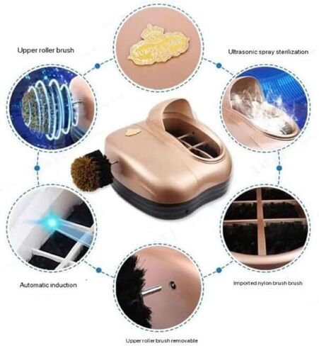 Automatic Shoe Cleaning Machine, Electric Sole Brush for Leather Boots & High Heels, Dust-Free Cleaner for Home & Workshop Use, Efficient & Easy Shoe Care in Kuwait