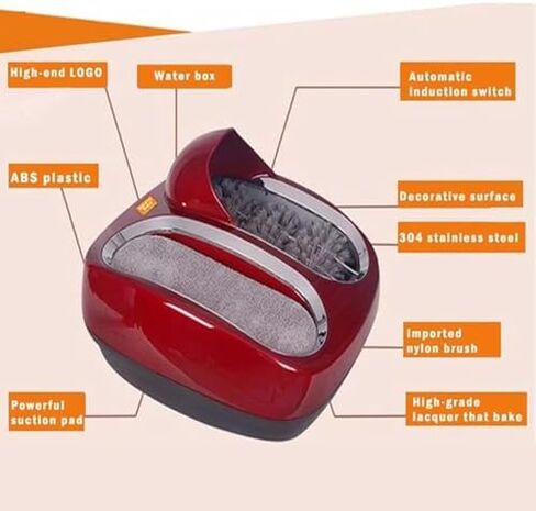 Automatic Shoe Polisher Machine - 80W Electric Sole Cleaner for Hotels & Offices - Fast, Efficient Shoe Cleaning Solution, No More Shoe Covers Required in Kuwait