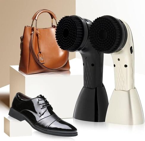 Electric Shoe Polisher Brush, Handheld Leather Polishing Tool with 6 Interchangeable Brush Heads USB Rechargeable 1800mAh Battery for Shoes Boots Bags Sofa Leather Care in Saudi Arabia