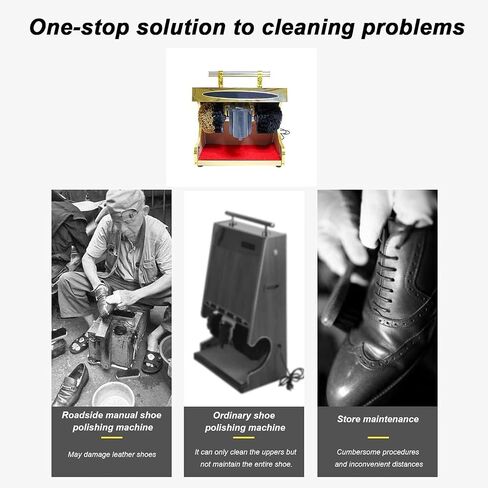 Automatic Electric Shoe Polisher - Commercial Induction Shine Machine with Soft & Hard Brushes for Effortless Shoe Care & Professional Finish in Kuwait