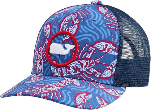 vineyard vines Boys' Whale Dot Performance Trucker Hat, Lobster - Moonshine, OS in Kuwait