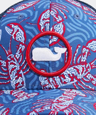 vineyard vines Boys' Whale Dot Performance Trucker Hat, Lobster - Moonshine, OS in Kuwait