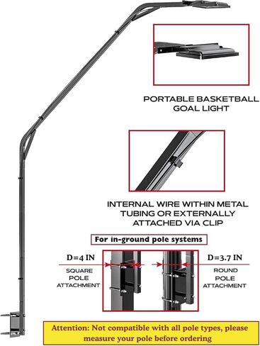 Metal Stands with LED Light for Basketball Hoop and Backboard - 103.9 x 15 x 27.5 in Basketball Hoop, Outdoor In-Ground with LED Basketball Rim Light in Saudi Arabia