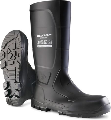 DUNLOP Protective Footwear, Acifort JobGUARD full safety, 100% Waterproof, Polyblend PVC Material, Steel toe, Rubber boots, UNISEX, Black, Size 5-15 in Kuwait