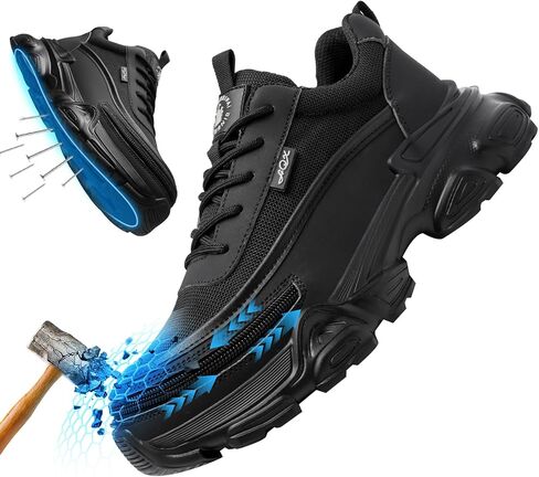 Detachable Steel Toe Shoes for Men Women Composite Work Sneakers Indestructible Comfortable Safety Tennis Shoes Lightweight Breathable Construction Sneakers in Saudi Arabia