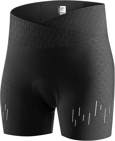 INBIKE Women's Bike Shorts,3D Padded Crossover Waist Cycling Shorts, Back Pocket Breathable Bicycle Spinning Shorts in Kuwait
