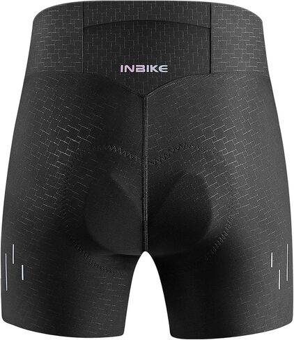 INBIKE Women's Bike Shorts,3D Padded Crossover Waist Cycling Shorts, Back Pocket Breathable Bicycle Spinning Shorts in Kuwait