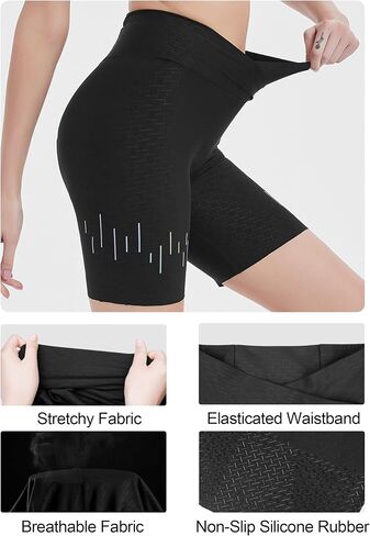 INBIKE Women's Bike Shorts,3D Padded Crossover Waist Cycling Shorts, Back Pocket Breathable Bicycle Spinning Shorts in Kuwait
