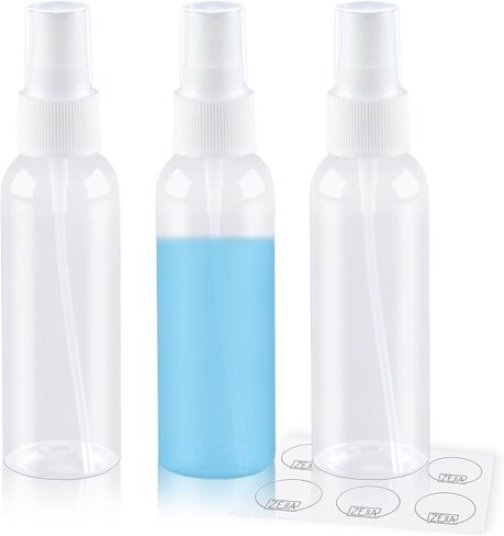3 Pack Small Spray Bottle, 2.7oz/80ml Travel Spray Bottle, Empty Fine Mist Spray Bottles, Refillable Mini Spray Bottles with Labels in Saudi Arabia