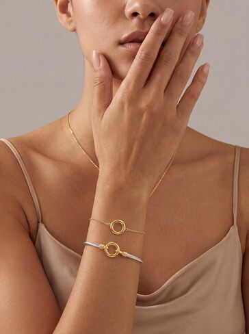 Two Tone Cable Bracelet Set for Women, Elegant Gold and Silver Stackable Wire Cuff Bracelets, Twisted Wire Mixed Metal Minimalist Luxury Jewelry Gift for Her, Everyday Wear in Saudi Arabia