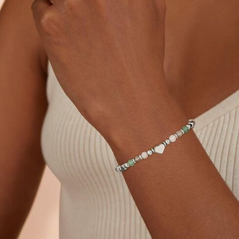 Natural Healing Crystal Bracelet for Women, Anxiety Relief Triple Protection New Beginnings Good Luck Empath Protection Jewelry Gift for Friends Mom 6.5+2 Inches in Kuwait