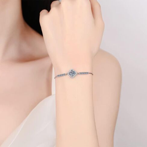 Women's 14K Gold Adjustable Diamond Link Bracelet, Elegant 0.5/1 Carat VVS1 D-Color Square Setting with Ideal Cut, Sophisticated Gift for the Discerning Collector in Saudi Arabia