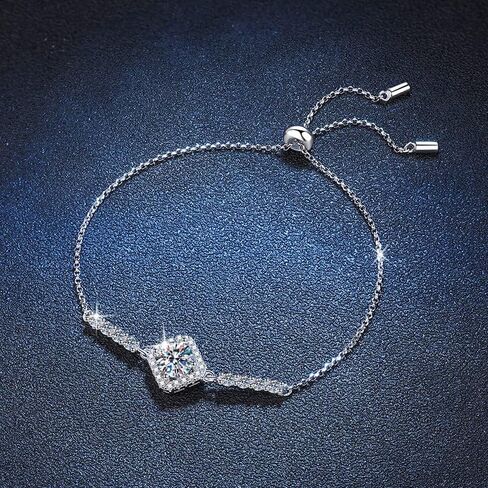 Women's 14K Gold Adjustable Diamond Link Bracelet, Elegant 0.5/1 Carat VVS1 D-Color Square Setting with Ideal Cut, Sophisticated Gift for the Discerning Collector in Saudi Arabia