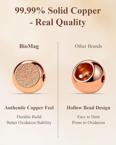 BioMag Copper Beaded Bracelet for Women Men, Minimalist Pure Copper Jewelry with 6MM Beads, Simple Dainty Copper Bracelet, Unisex Stretch Wristband, Gift for Her and Him in Saudi Arabia
