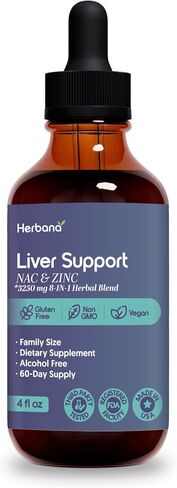 Liver Support Liquid with NAC and Zinc High Potency Herbal Blend Milk Thistle Dandelion Turmeric Daily Wellness Drops Alcohol Free Vegan 4 fl oz in Saudi Arabia