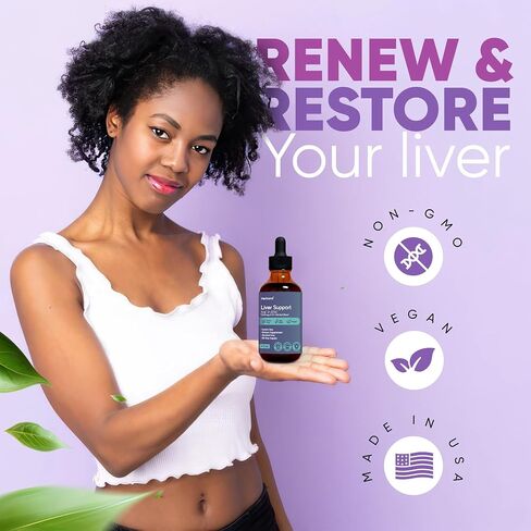 Liver Support Liquid with NAC and Zinc High Potency Herbal Blend Milk Thistle Dandelion Turmeric Daily Wellness Drops Alcohol Free Vegan 4 fl oz in Saudi Arabia