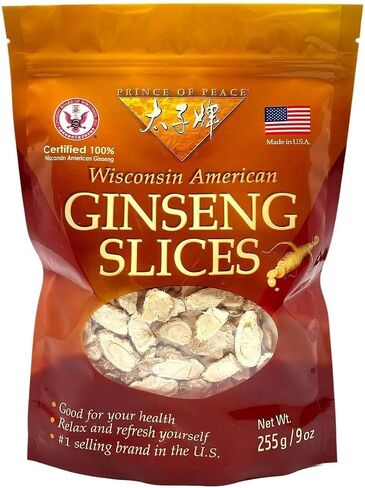 Prince Of Peace Pure Ginseng Slices 100% Wisconsin American, 9 Ounce, 255g in Kuwait
