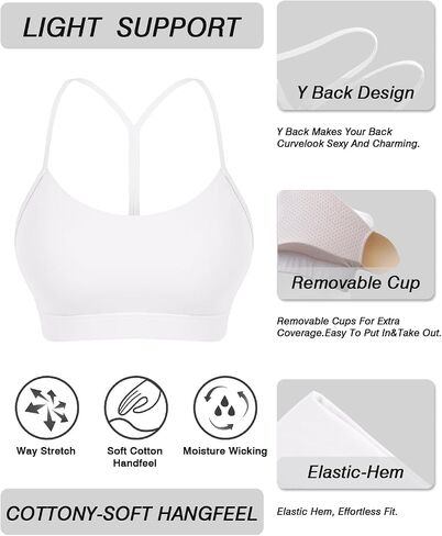 حمالة صدر رياضية للنساء حمالات صدر للتمرين ذات تأثير منخفض من Racerback، حمالات صدر رياضية رفيعة مثيرة لليوجا مع وسادات قابلة للإزالة in Kuwait