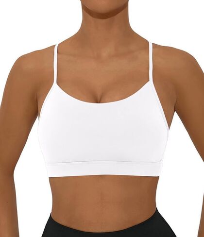 حمالة صدر رياضية للنساء حمالات صدر للتمرين ذات تأثير منخفض من Racerback، حمالات صدر رياضية رفيعة مثيرة لليوجا مع وسادات قابلة للإزالة in Kuwait