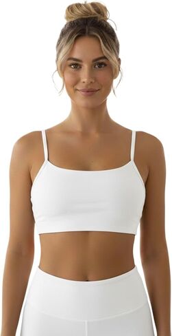 Women's Cotton Padded Yoga Bra with Removable Pads Adjustable Strips High Stretch Sport Bra Athletic Gym Workout in Saudi Arabia