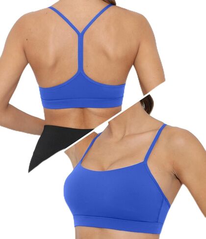حمالة صدر رياضية للنساء حمالات صدر للتمرين ذات تأثير منخفض من Racerback، حمالات صدر رياضية رفيعة مثيرة لليوجا مع وسادات قابلة للإزالة in Kuwait