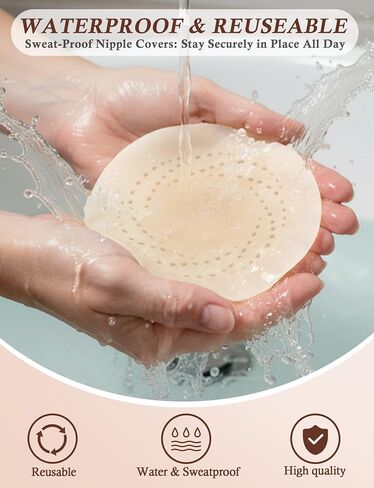 Reusable Nipple Covers for Women - Breathable Hole Design, Round Shape, Extra Thick - No-Show Comfort for Backless Outfits Nude in Saudi Arabia