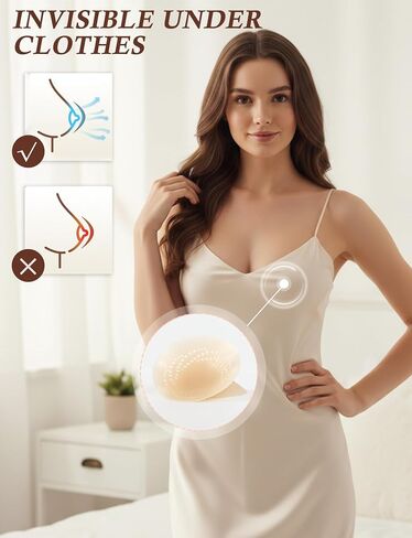 Reusable Nipple Covers for Women - Breathable Hole Design, Round Shape, Extra Thick - No-Show Comfort for Backless Outfits Nude in Saudi Arabia