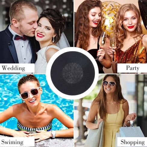 40Pcs Black Nipple Covers, Round Black Pasties for Women, Adhesive Nipples Cover Stickers, Disposable Non-Woven Fabric Breast Pasties (6cm) in Kuwait