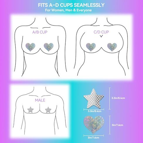 12 Pairs (24 Pieces) Pasties Nipple Covers Stickers for Women Rave Party Disposable Sticky Breast Petals in Saudi Arabia