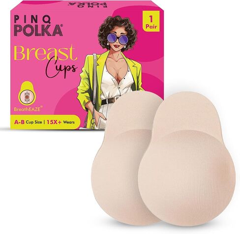 PINQ POLKA Reusable Breast Cups with Added Lift - Push Up Sticky Pasties - Invisible Bra for Backless & Strapless Outfit in Saudi Arabia