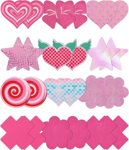 Pasties Rave Pack Nipple Covers Stickers for Women Disposable Sticky Breast Petals - 12 Pairs in Saudi Arabia