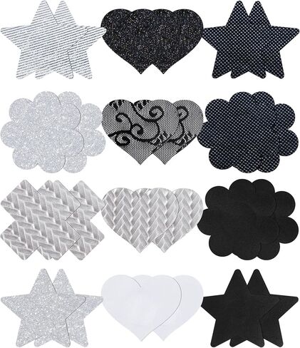 Pasties Rave Pack Nipple Covers Stickers for Women Disposable Sticky Breast Petals - 12 Pairs in Saudi Arabia