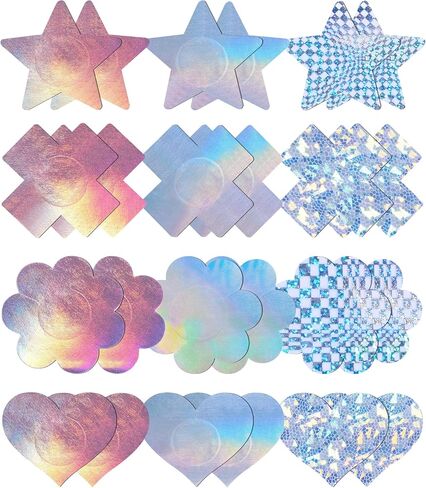 Pasties Rave Pack Nipple Covers Stickers for Women Disposable Sticky Breast Petals - 12 Pairs in Saudi Arabia