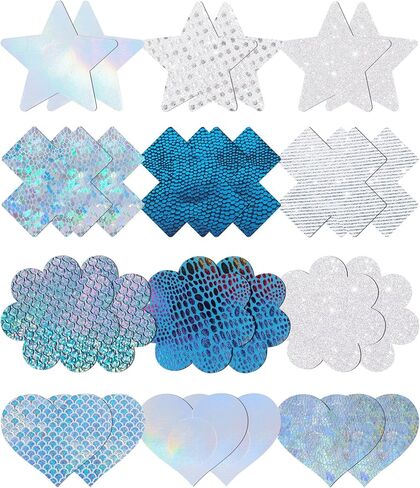 Pasties Rave Pack Nipple Covers Stickers for Women Disposable Sticky Breast Petals - 12 Pairs in Saudi Arabia