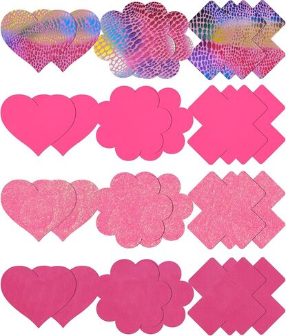 Pasties Rave Pack Nipple Covers Stickers for Women Disposable Sticky Breast Petals - 12 Pairs in Saudi Arabia