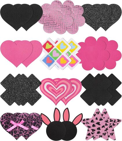 Pasties Rave Pack Nipple Covers Stickers for Women Disposable Sticky Breast Petals - 12 Pairs in Saudi Arabia